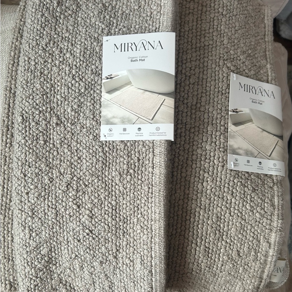 Miryana Organic Cotton Bath Mat - Taupe